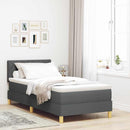 LED Box Spring Bed med hovedgærde Mørkegrå 100 x 200 cm Stof