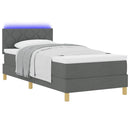 LED Box Spring Bed med hovedgærde Mørkegrå 100 x 200 cm Stof