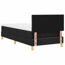 LED Box Spring Bed med LED-lysstrimler Sort 100 x 200 cm Stof