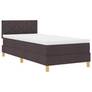 LED Box Spring Bed med hovedgærde Mørk Brun 100 x 200 cm Stof