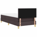 LED Box Spring Bed med hovedgærde Mørk Brun 100 x 200 cm Stof