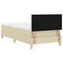 LED Box Spring Bed med pude Creme 100 x 200 cm Stof