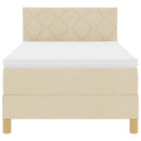 LED Box Spring Bed med pude Creme 100 x 200 cm Stof