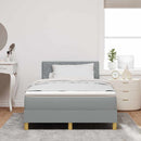 LED Box Spring Bed med hovedgærde Lysegrå 120 x 190 cm Stof