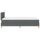 LED Box Spring Bed med hovedgærde Mørkegrå 120 x 190 cm Stof