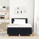 LED Box Spring Bed med pude Sort 120 x 190 cm Stof