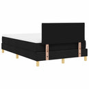 LED Box Spring Bed med pude Sort 120 x 190 cm Stof