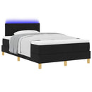 LED Box Spring Bed med pude Sort 120 x 190 cm Stof