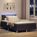 LED Box Spring Bed med hovedgærde Mørk Brun 120 x 190 cm Stof