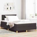 LED Box Spring Bed med hovedgærde Mørk Brun 120 x 190 cm Stof