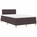 LED Box Spring Bed med hovedgærde Mørk Brun 120 x 190 cm Stof