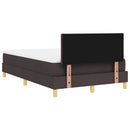 LED Box Spring Bed med hovedgærde Mørk Brun 120 x 190 cm Stof