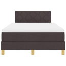 LED Box Spring Bed med hovedgærde Mørk Brun 120 x 190 cm Stof