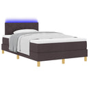 LED Box Spring Bed med hovedgærde Mørk Brun 120 x 190 cm Stof