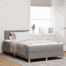 LED Box Spring Bed med hovedgærde Gråbrun 120 x 190 cm Stof