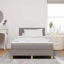 LED Box Spring Bed med hovedgærde Gråbrun 120 x 190 cm Stof