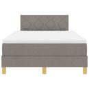 LED Box Spring Bed med hovedgærde Gråbrun 120 x 190 cm Stof