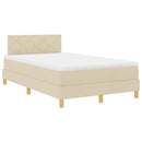 LED Box Spring Bed med pude Creme 120 x 190 cm Stof