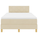 LED Box Spring Bed med pude Creme 120 x 190 cm Stof
