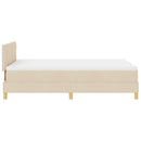 LED Box Spring Bed med pude Creme 120 x 190 cm Stof