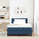 LED Box Spring Bed med LED-lysstrimler Blå 120 x 190 cm Stof