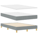 LED Box Spring Bed med pude Lysegrå 120 x 200 cm Stof