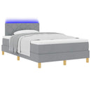 LED Box Spring Bed med pude Lysegrå 120 x 200 cm Stof