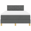 LED Box Spring Bed med hovedgærde Mørkegrå 120 x 200 cm Stof