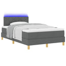 LED Box Spring Bed med hovedgærde Mørkegrå 120 x 200 cm Stof