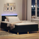 LED Box Spring Bed med LED-lysstrimler Sort 120 x 200 cm Stof