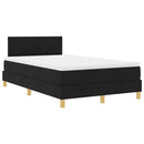 LED Box Spring Bed med LED-lysstrimler Sort 120 x 200 cm Stof