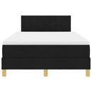LED Box Spring Bed med LED-lysstrimler Sort 120 x 200 cm Stof