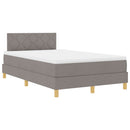 LED Box Spring Bed med hovedgærde Gråbrun 120 x 200 cm Stof