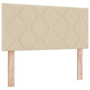 LED Box Spring Bed med LED-lysstrimler Creme 120 x 200 cm Stof