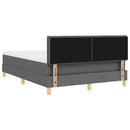 LED Box Spring Bed med hovedgærde Mørkegrå 140 x 190 cm Stof