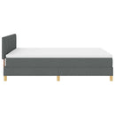 LED Box Spring Bed med hovedgærde Mørkegrå 140 x 190 cm Stof