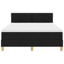 LED Box Spring Bed med LED-lysstrimler Sort 140 x 190 cm Stof