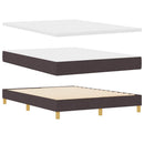 LED Box Spring Bed med hovedgærde Mørk Brun 140 x 190 cm Stof