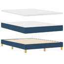 LED Box Spring Bed med LED-lysstrimler Blå 140 x 190 cm Stof