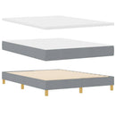 LED Box Spring Bed med hovedgærde Lysegrå 140 x 200 cm Stof