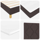 LED Box Spring Bed med hovedgærde Mørk Brun 160 x 200 cm Stof