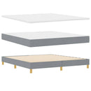 LED Box Spring Bed med hovedgærde Lysegrå 180 x 200 cm Stof