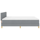 LED Box Spring Bed med hovedgærde Lysegrå 180 x 200 cm Stof