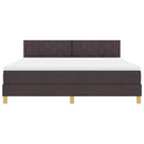 LED Box Spring Bed med hovedgærde Mørk Brun 180 x 200 cm Stof