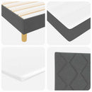 LED Box Spring Bed med hovedgærde Mørkegrå 200 x 200 cm Stof