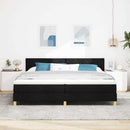 LED Box Spring Bed med LED-lysstrimler Sort 200 x 200 cm Stof