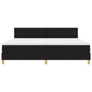 LED Box Spring Bed med LED-lysstrimler Sort 200 x 200 cm Stof