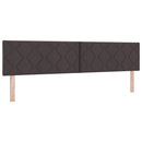 LED Box Spring Bed med hovedgærde Mørk Brun 200 x 200 cm Stof