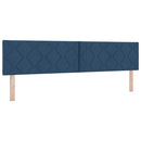 LED Box Spring Bed med LED-lysstrimler Blå 200 x 200 cm Stof