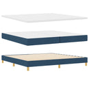 LED Box Spring Bed med LED-lysstrimler Blå 200 x 200 cm Stof
